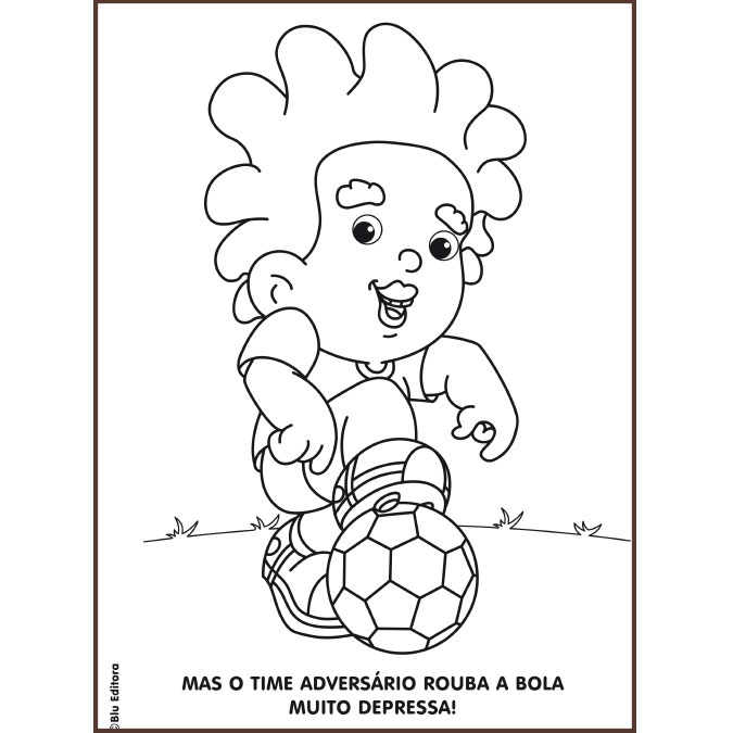 Livro de colorir para crianças, jogadora de futebol com uma bola